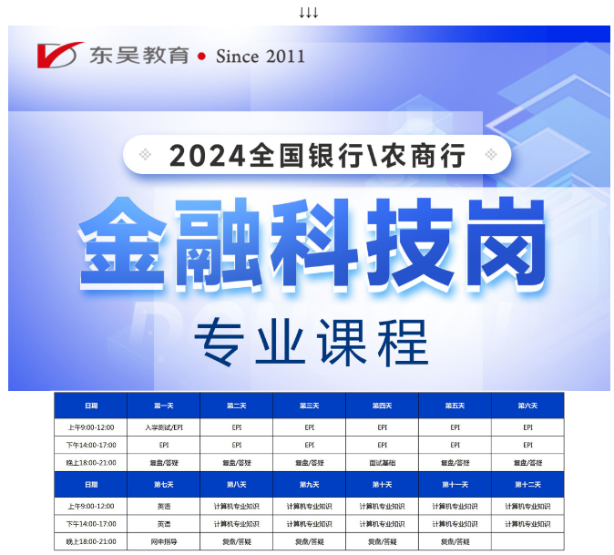 2024全國銀行/農(nóng)商行春招金融科技崗課程