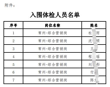 2024年江南農村商業銀行校園招聘入圍體檢人員公布（9.24）